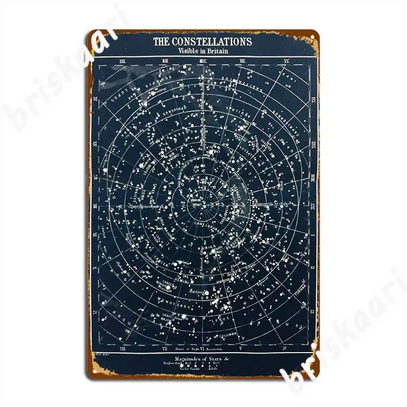 Star Map Poster - Vintage Star Constellations Karte Poster Circa