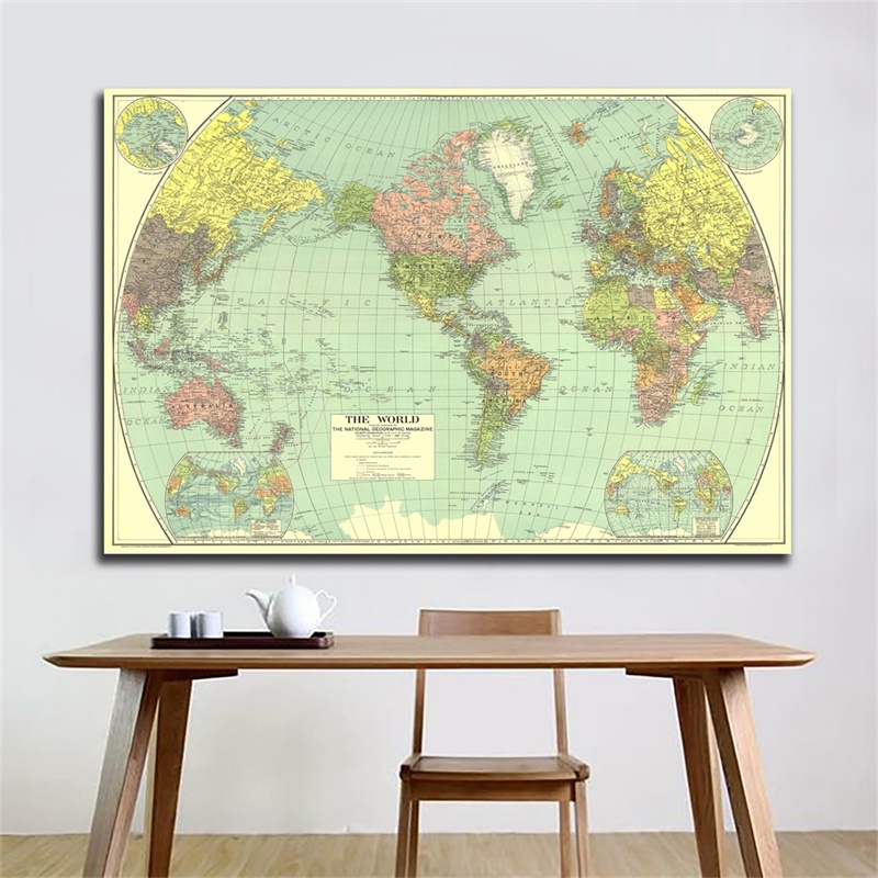 Star Map Poster - National Geographic - Weltkarte (1932), Poster-Wandbehang,