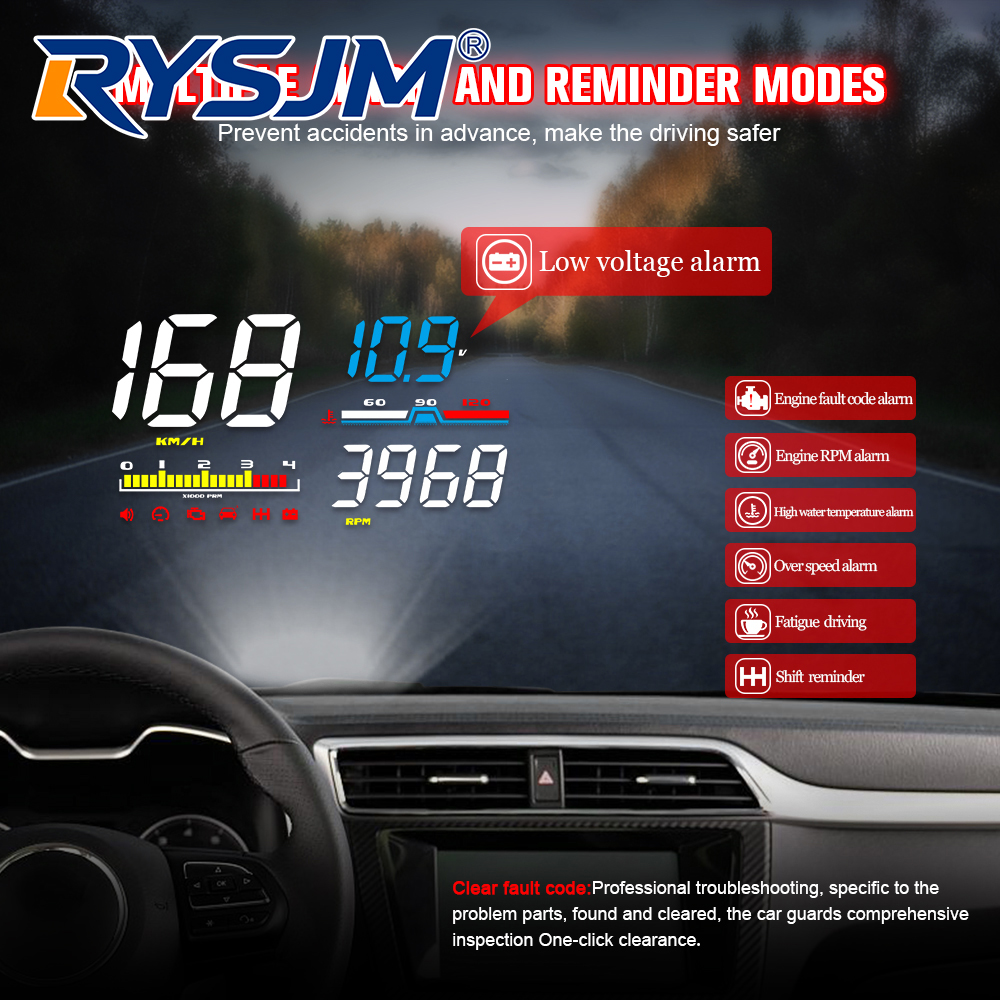 Anemometer Wind Speed - D5000 Digitaler OBD2 Auto-Windschutzscheibenprojektor OBD Head-Up-Display