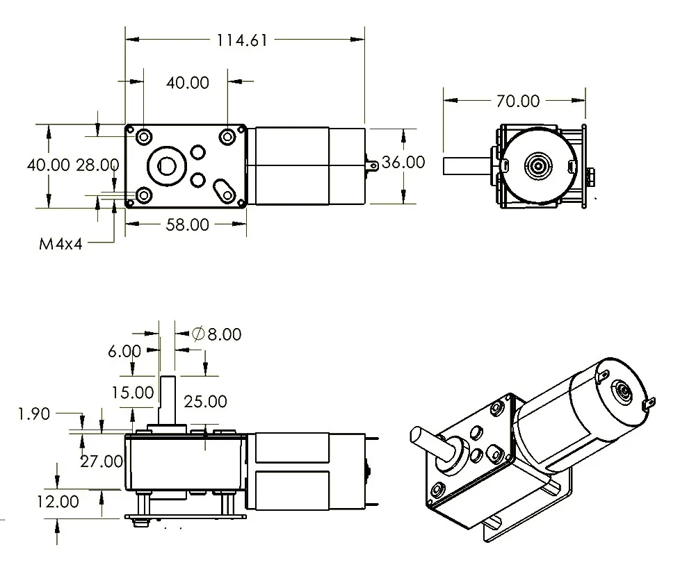 Robot Arm Motor - ASMC-LQ ASME-SQ 60/70/120 kg Schneckengetriebe-Untersetzungs-Servomotor 360