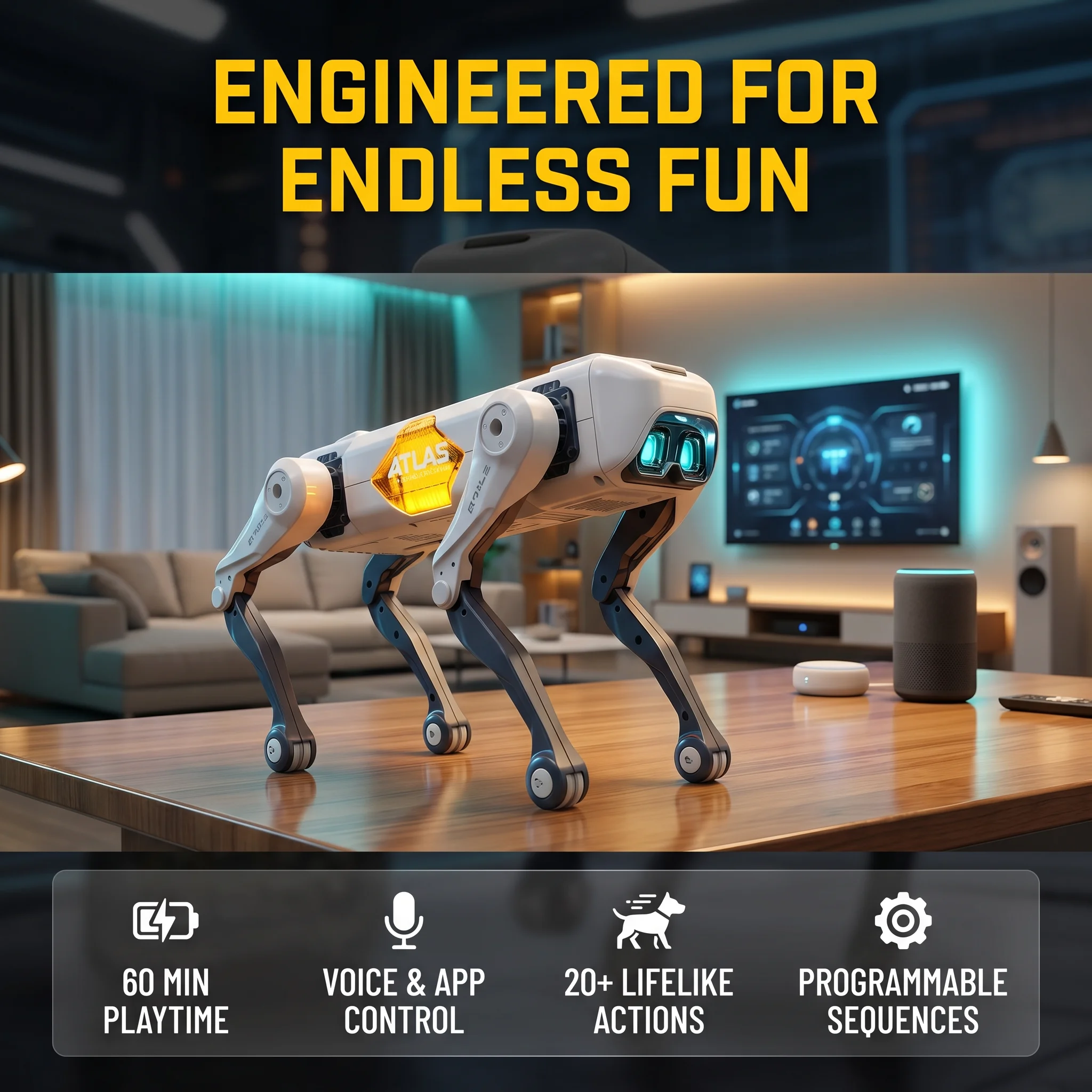 Science Robot - KI-Smart-Roboterhund, Sprach- & App-Steuerung, Programmierbar, Tanzt,