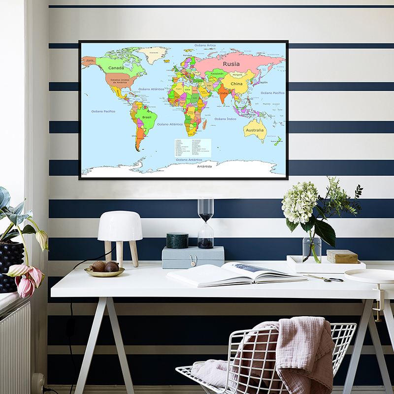 Star Map Poster - Geografie-Lehrmittel, Weltkarte - Lehrreiche Kartenposter zum