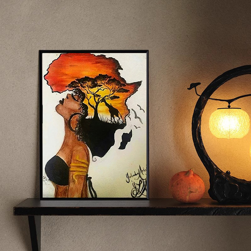 Star Map Poster - Klassische afrikanische Frau Poster abstrakte Afrika