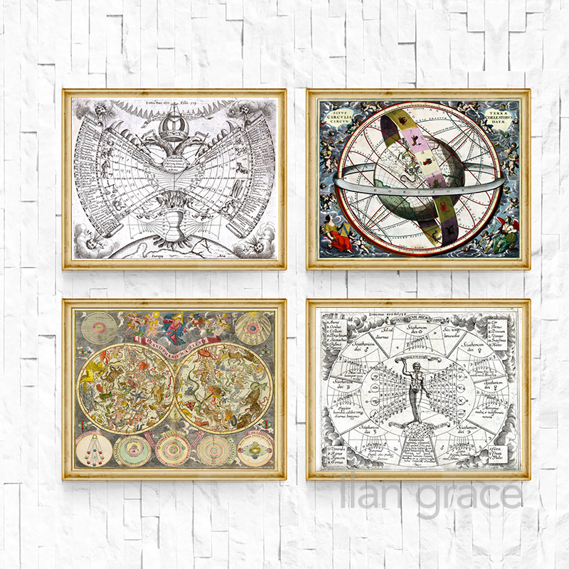 Vintage Astrologisches Stern D – Star Map Poster Bewertung und Preis