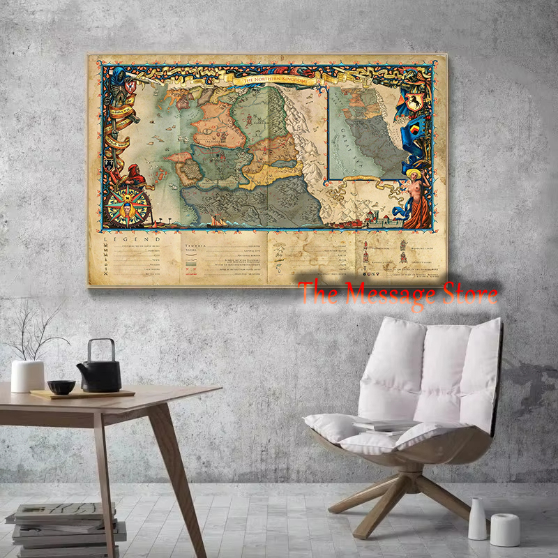 Witcher Weltkarte Kontinent Or – Star Map Poster Bewertung und Preis