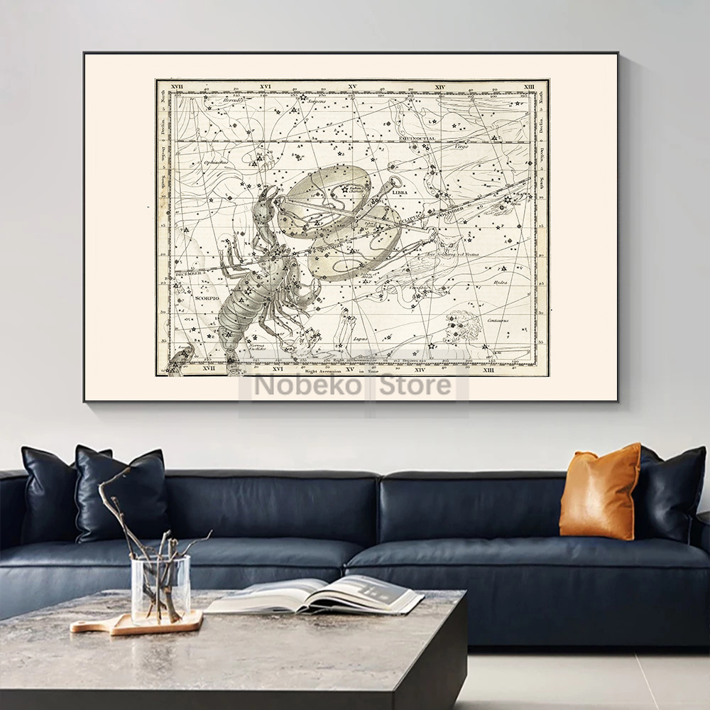 Sternzeichen Karte Astrologie  – Star Map Poster Bewertung und Preis